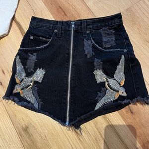 Carmar Zip Up Denim Skirt